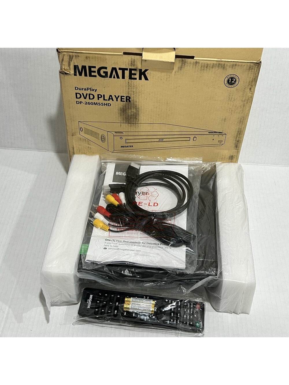 Megatek DuraPlay DVD Player DP-260M55HD Open Box, Unused & New